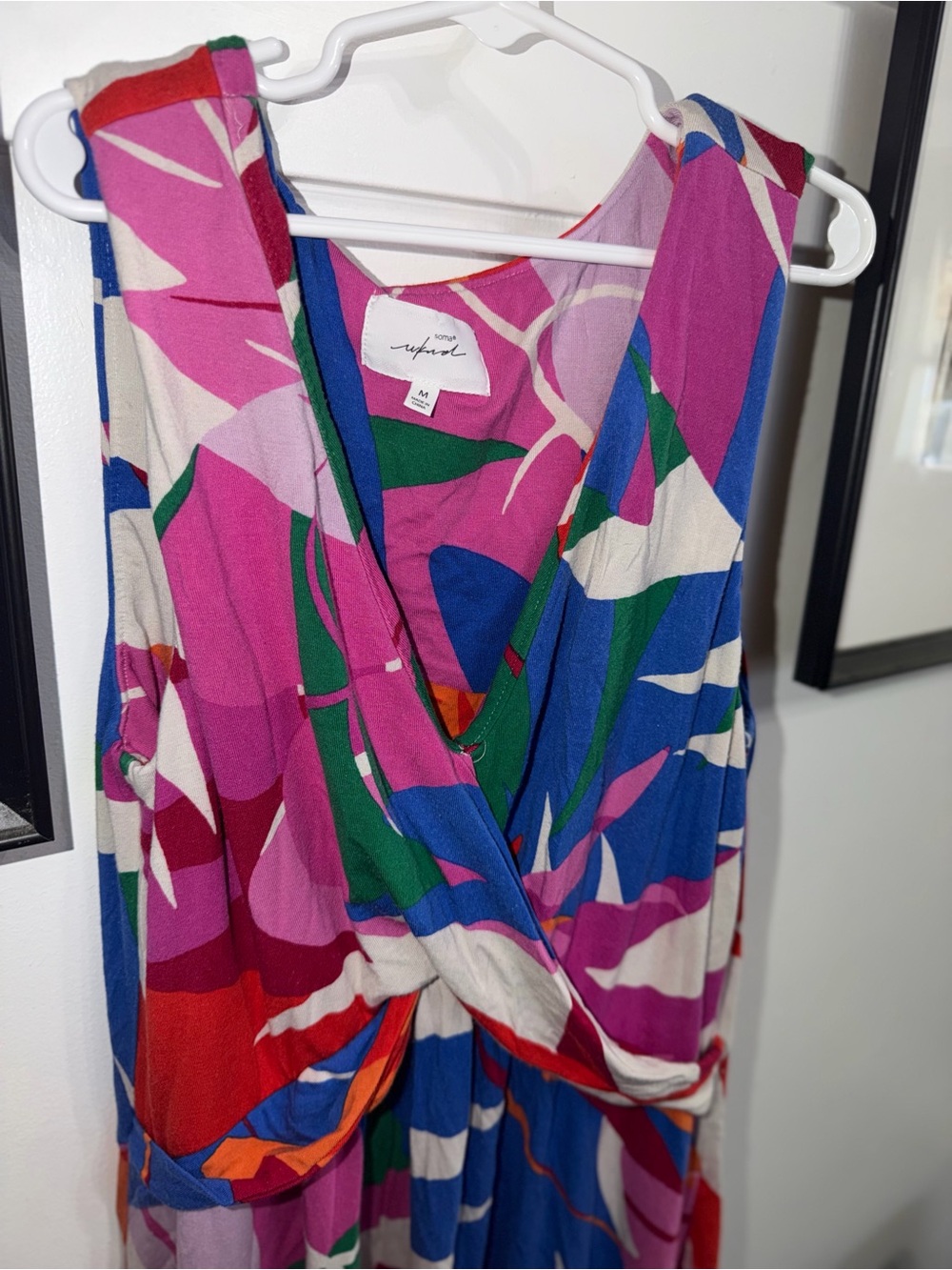Soma Multicolor Floral-Print Wrap Dress in Pink & Blue